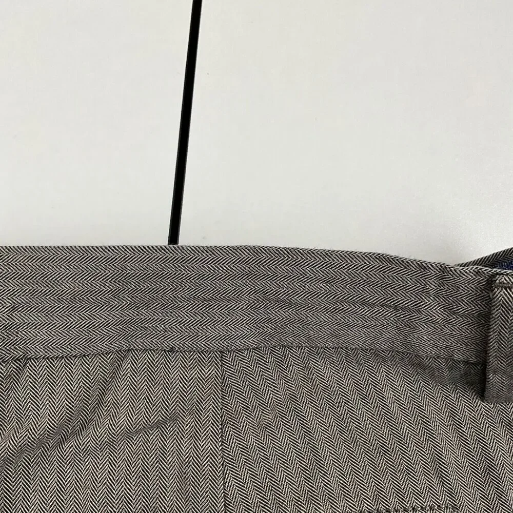 Banana Republic Kentfield Straight Fit Pant Harringbone Gray Pants Mens 36 x 32